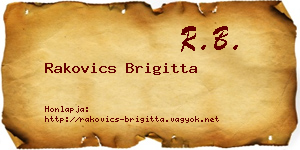 Rakovics Brigitta névjegykártya